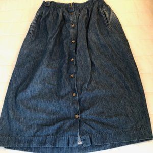 L.L. Bean Denim Button down Skirt